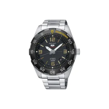 SEIKO Automatic Mechanical Movement Stainless Steel Strap Watch 44mm Men's Watch Black Dial