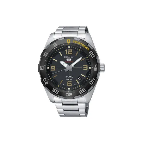 SEIKO Automatic Mechanical Movement Stainless Steel Strap Watch 44mm Men's Watch Black Dial