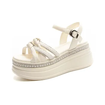 Shoe Cabinet Floral Language One Strap Sandals 7cm Women's