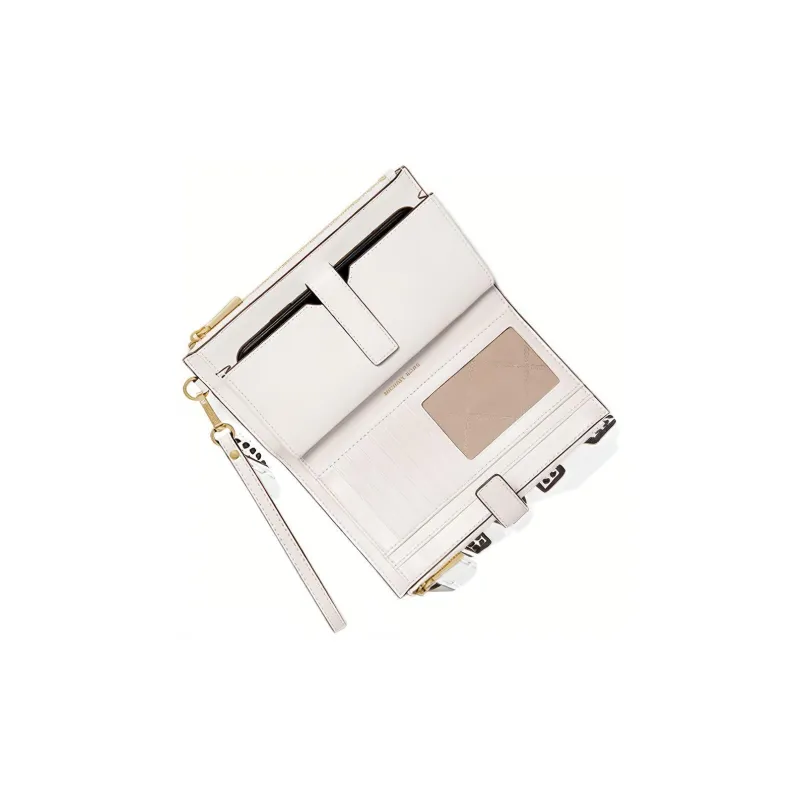 MICHAEL KORS Cow Leather Coin Purse Clutch Small Size Women's Black White-1