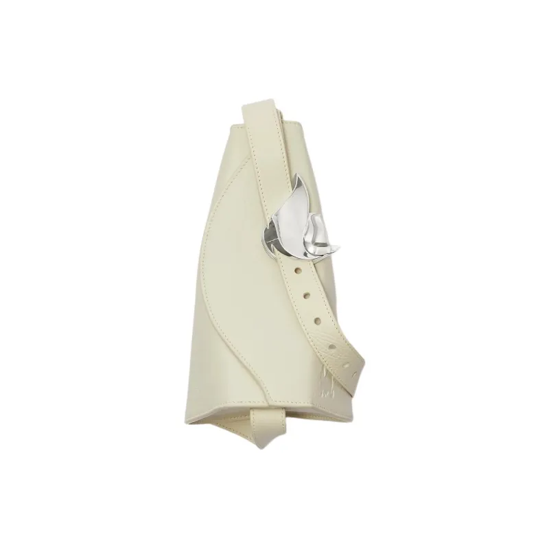 Burberry Grain Leather Crossbody Bag, Shoulder Bag Women's White-3