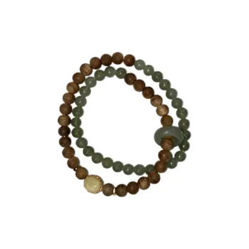 Xian Mu Fang Hetian Jade Multi-Wrap Beaded Bracelet Unisex Green Jade