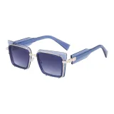 Transparent Blue with Gold Gradient Gray