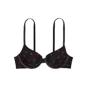 Victoria's Secret Bra Women's Black Strawberry Print