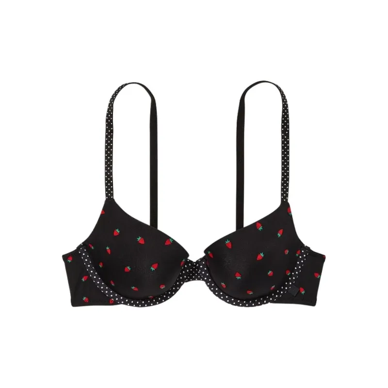 Victoria's Secret Bra Women's Black Strawberry Print-0