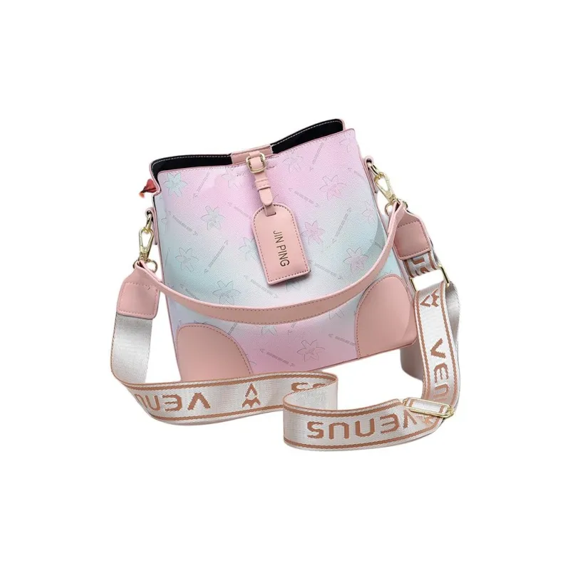 Weymond PU Bucket Bag, Crossbody, One Shoulder Handbag Women's Ecru/Blue/Purple/Pink/Brown/Black-9