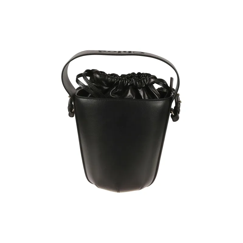 Chloe Smooth Calfskin With Lambskin Bucket Bag, Portable Crossbody Bag, Shoulder Bag Women's Black-2
