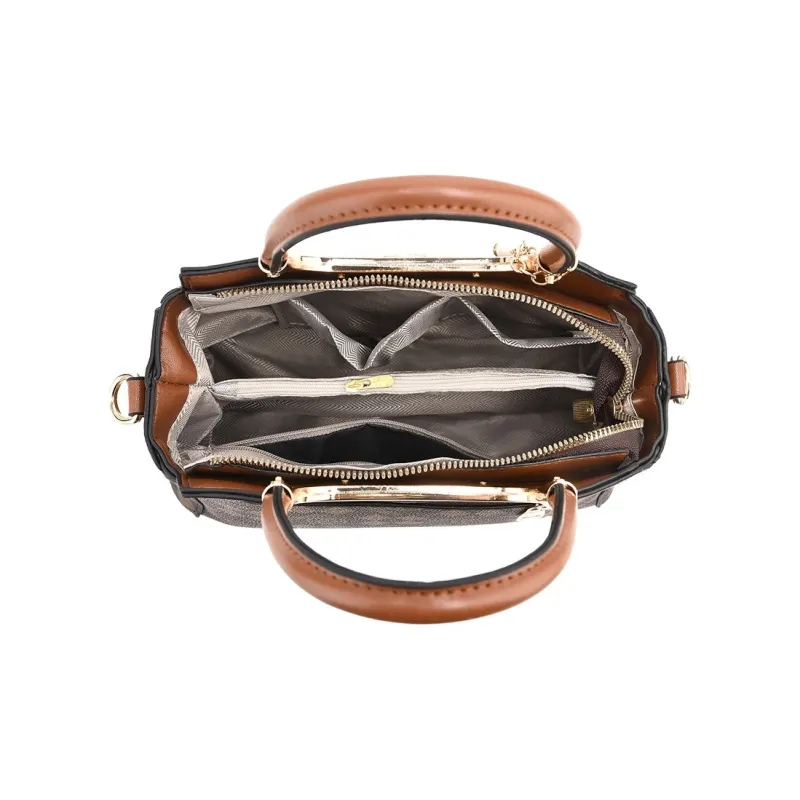 PINK·LAND PU One Shoulder Handbags Women's Brown/Coffee/Ecru-1
