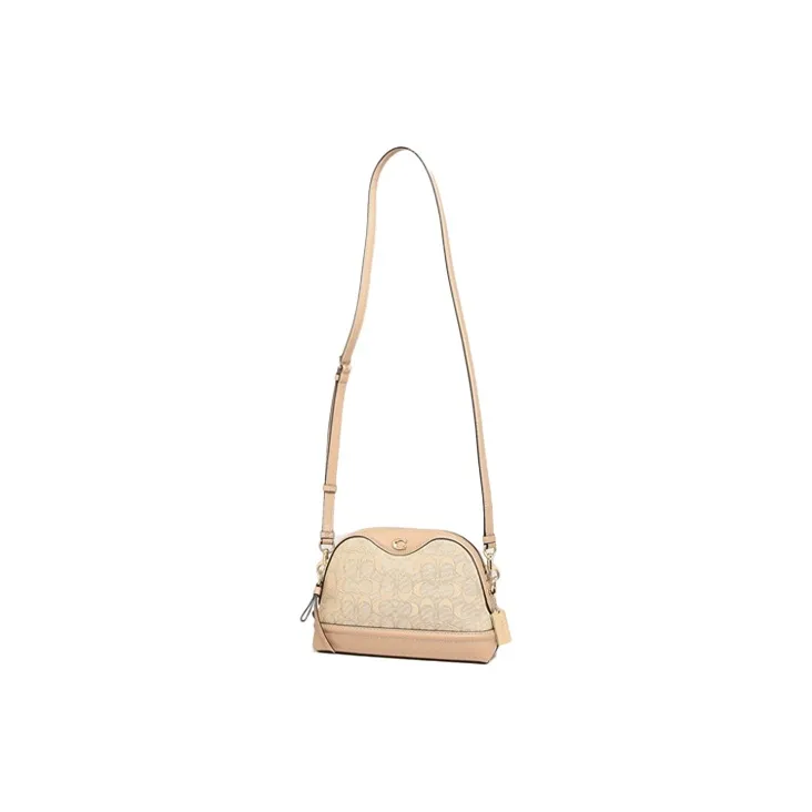 COACH Ivie Cow Leather Dome Bag Shoulder Bag Crossbody Bag Women's Brown Monogram-3