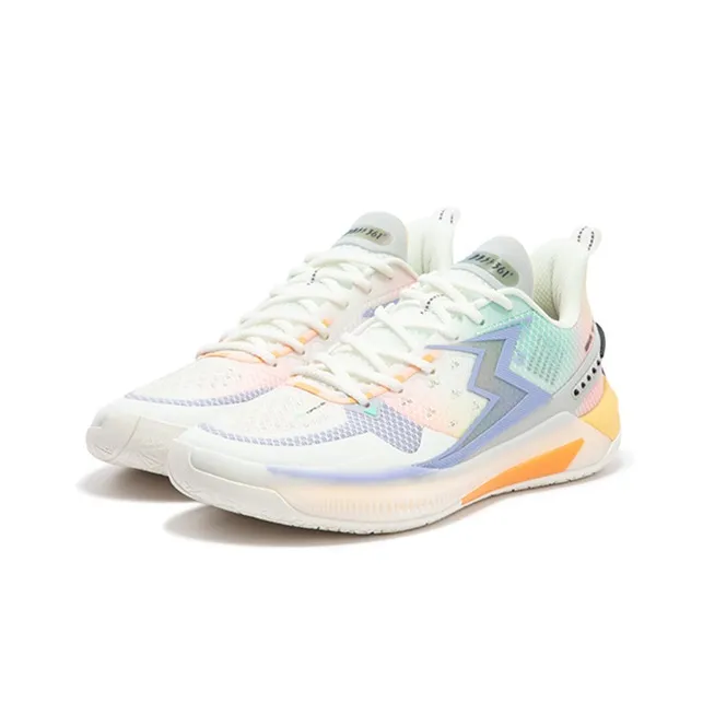 361° BIG3 5.0 Quick Basketball Shoes Unisex Low Top White/Yellow-2
