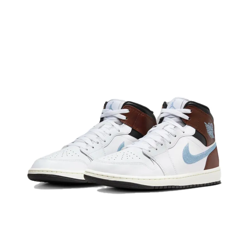 Jordan 1 Mid SE Brown Blue Grey-2