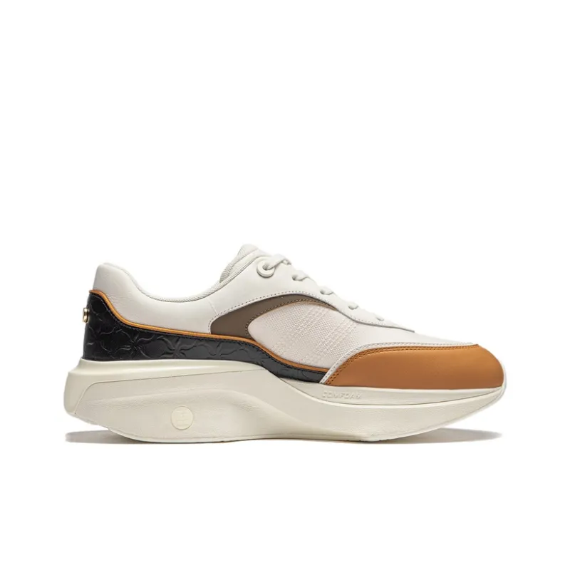 LI NING 1990 Dimensity Cushioning Wear Resistant Low Top Running Shoes Men's White Black Brown-1