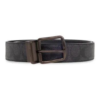 COACH Print Letter, Pin Buckle Leather Belts Unisex Black Width  3CM