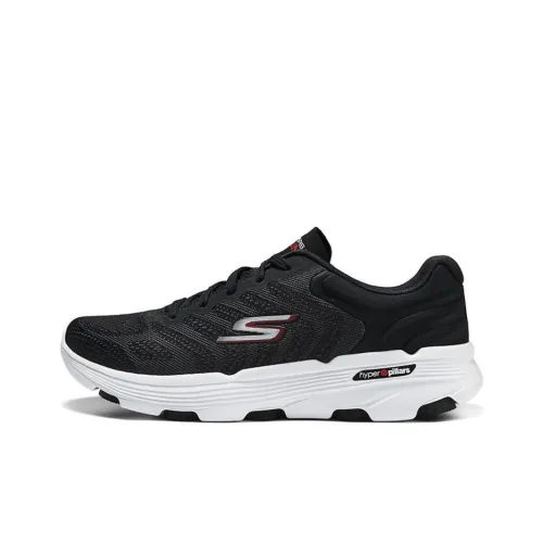 Skechers Anti Slip Wear Resistant Low Top Running Shoes Men's Black White