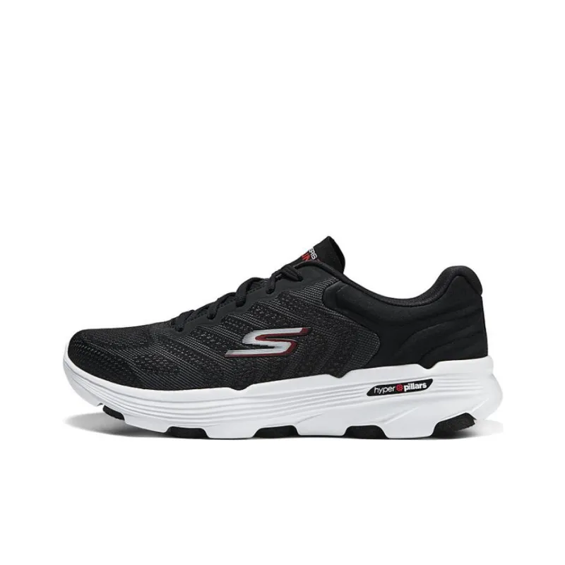 Skechers Anti Slip Wear Resistant Low Top Running Shoes Men's Black White-0
