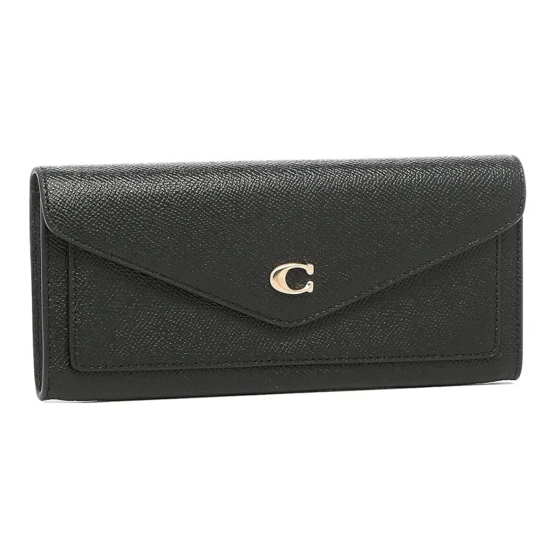 COACH Wyn Leather Wallet Regular Women's Black-1