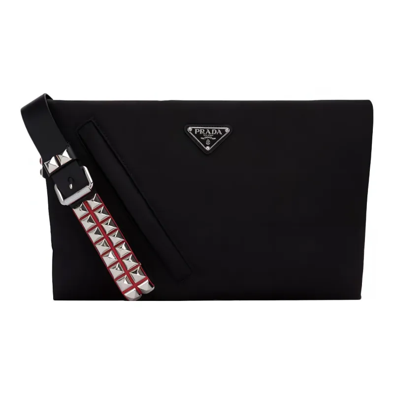 PRADA Nylon Clutch Regular Women's Black-0