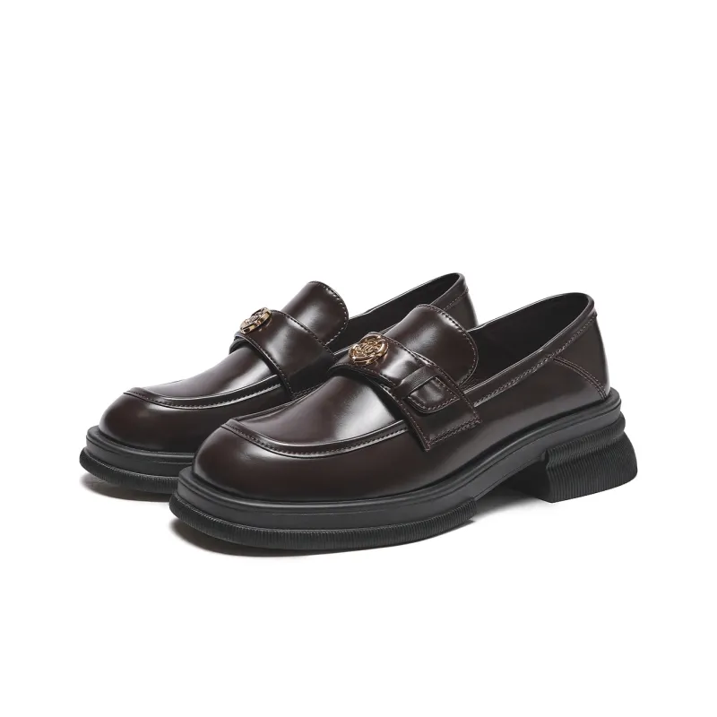 Hotwind Leather Shoes Medium Heel Women's-6