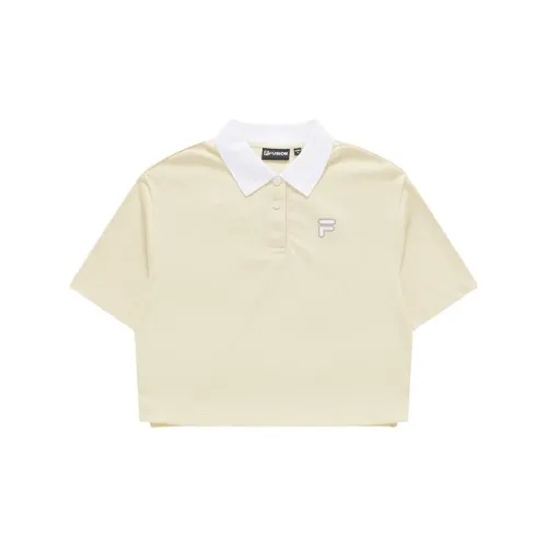 FILA FUSION FOB Series Polo Shirts Women's Lemon Cream Yellow