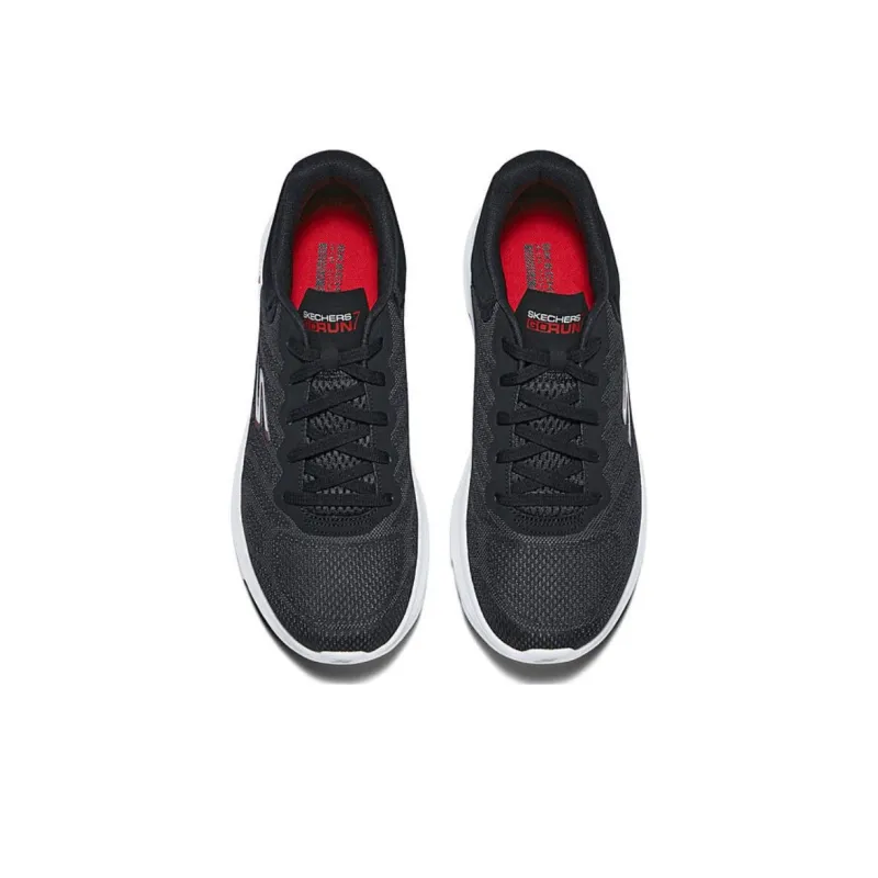 Skechers Anti Slip Wear Resistant Low Top Running Shoes Men's Black White-3