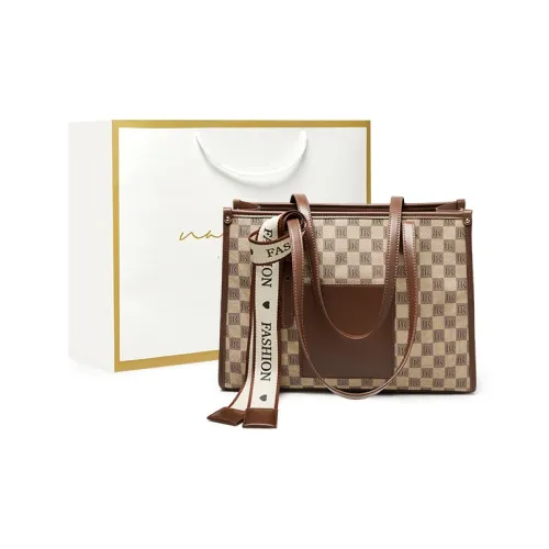 Narandu PVC With Synthetic Leather Tote Shoulder Bag Moschino Size Women's Coffee