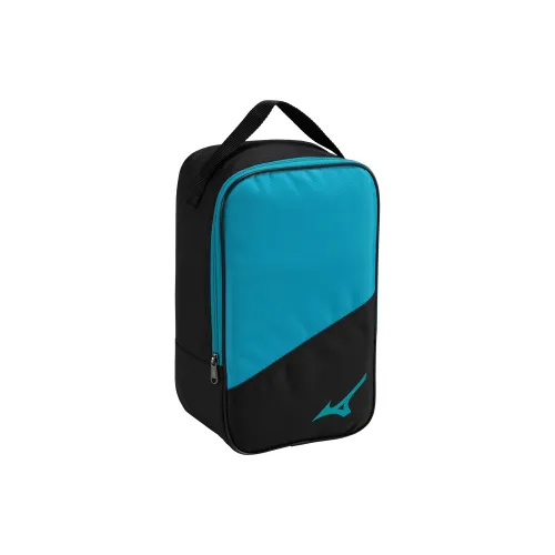 Mizuno Polyester Shoe Box Bag Handbags Unisex Black With Turquoise Stone Color