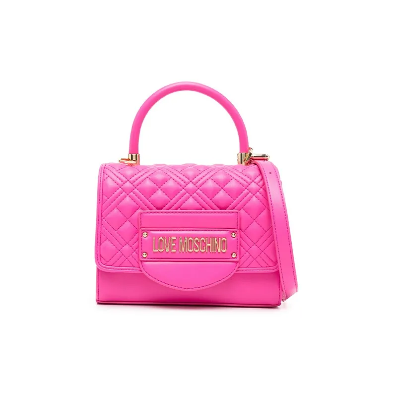 LOVE MOSCHINO Polyurethane Shoulder Bag, Crossbody Bag, Handbag Women's Peach Pink-0