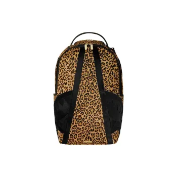 SPRAYGROUND Leather Backpack Unisex Leopard Print Brown