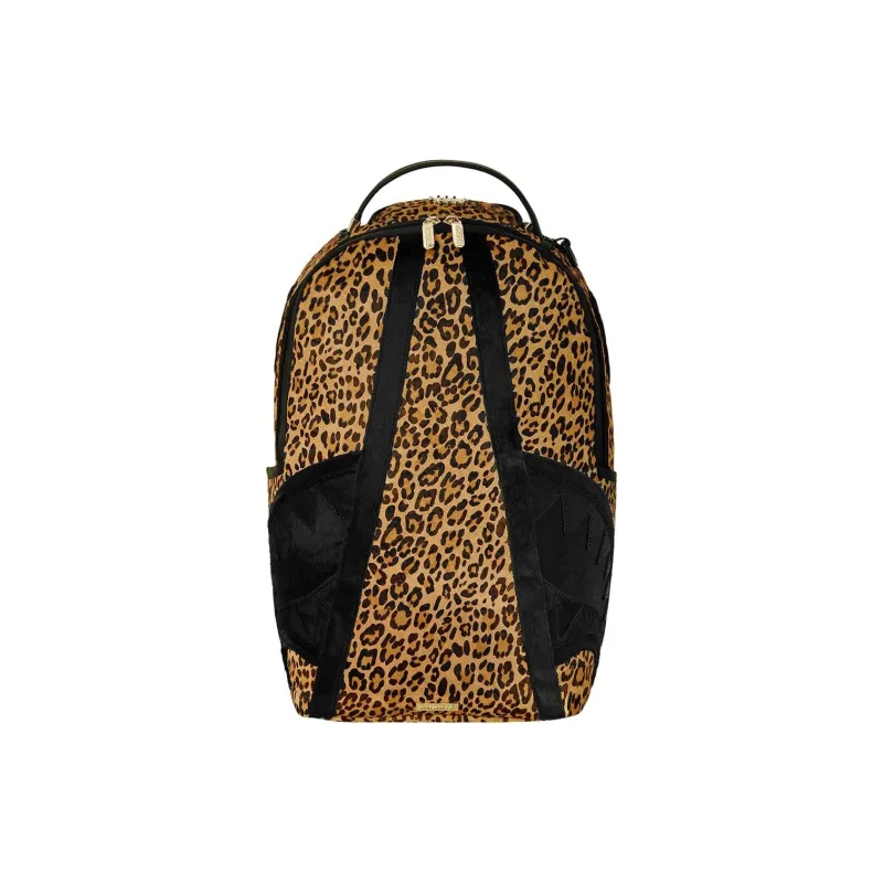SPRAYGROUND Leather Backpack Unisex Leopard Print Brown-0