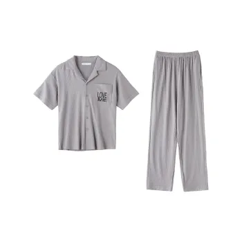 QINZUIMAO Pajama Set Men's Gray