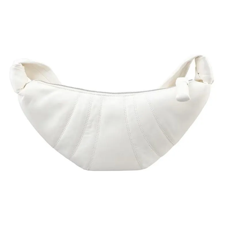 Lemaire Croissant Series Lambskin Croissant Bag Goat Horn Bag Crossbody Bag Shoulder Bag Large Size Women's White-4