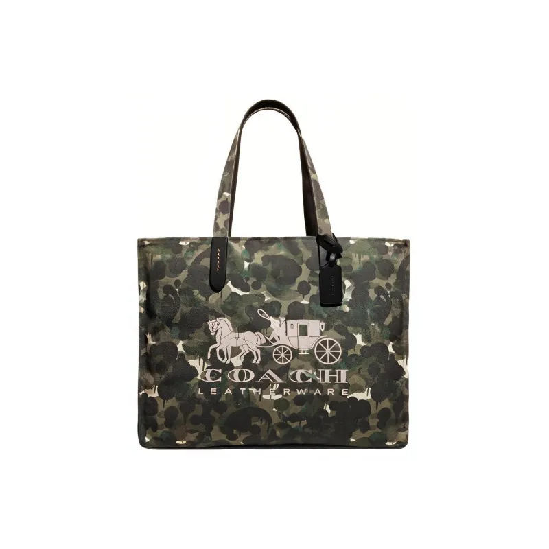 COACH Leather Tote Bag, Shopping Bag, Handbag, Shoulder Bag Unisex Camouflage-0