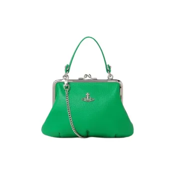 Vivienne Westwood Grained Leather Shoulder Bag Mini Women's Green