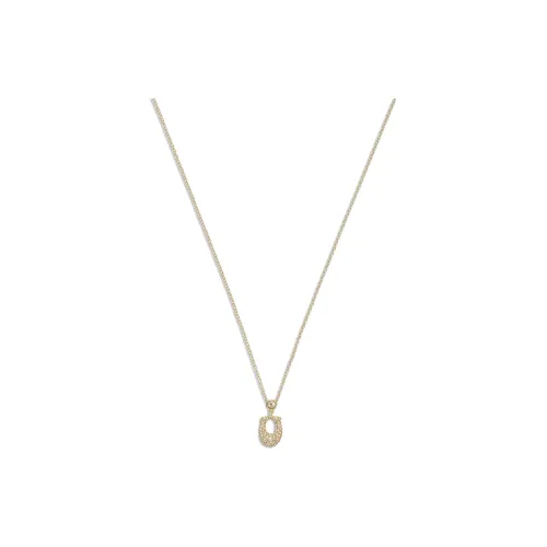 COACH Brass Plated, Glass, Crystal Necklaces Women's Gold