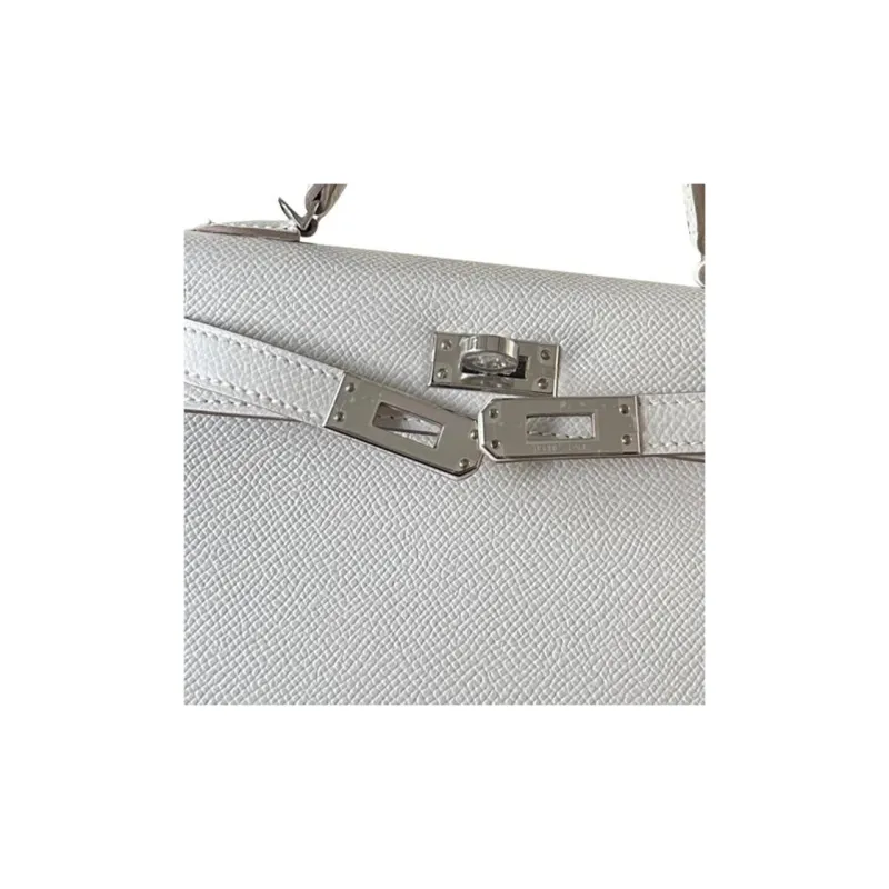 HERMES Mini Kelly Epsom Leather Kelly Bag Shoulder Bag Crossbody Bag Handbag Women's M4 Gris Pale Cream Gray-2