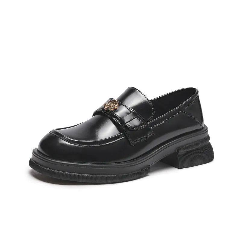 Hotwind Leather Shoes Medium Heel Women's-1