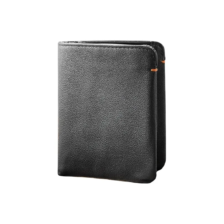 Back Step Top Grain Cow Leather Wallet Unisex Black/Coffee-1