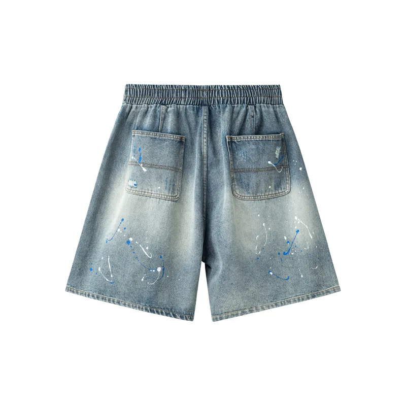 XINYINSU Denim Shorts Unisex Blue-1