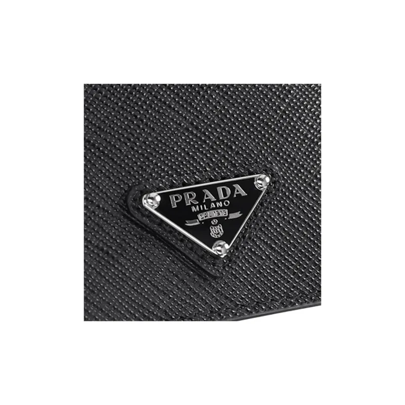 PRADA Leather Card Holder Women's Black-2