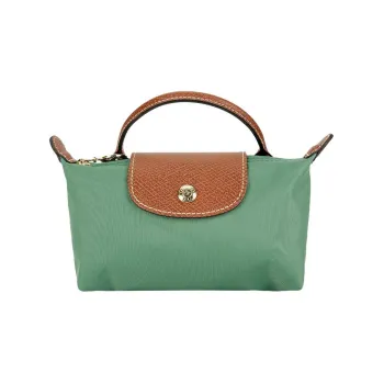 LONGCHAMP Le Pliage Canvas Makeup Bag Dumpling Bag Handheld Handbag Mini Women's Sage Green