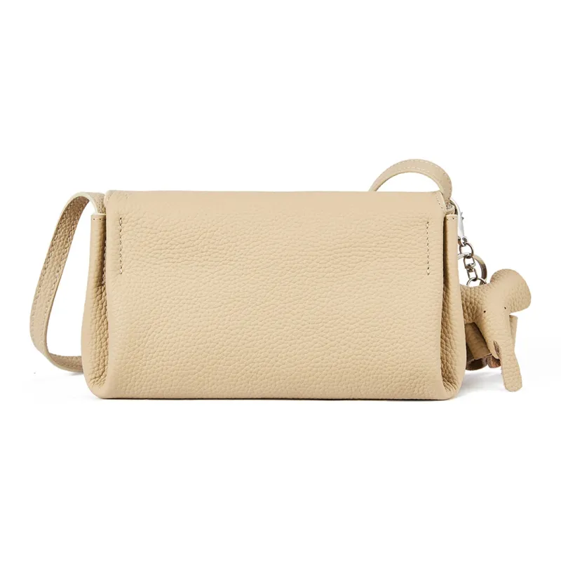 RED DRAGONFLY Cow Leather Crossbody Bag, Shoulder Bag Women's Ecru/Apricot/Black-3