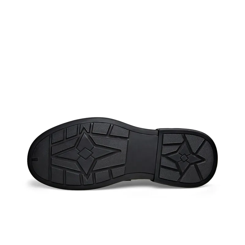 GZZ Men's Casual Shoes Men Low Top Black/Brown-7