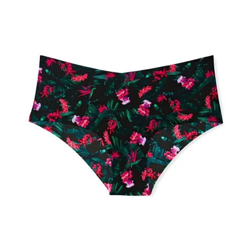 Victoria's Secret Underpants Women's 1 Pack Black Base Leaf Floral