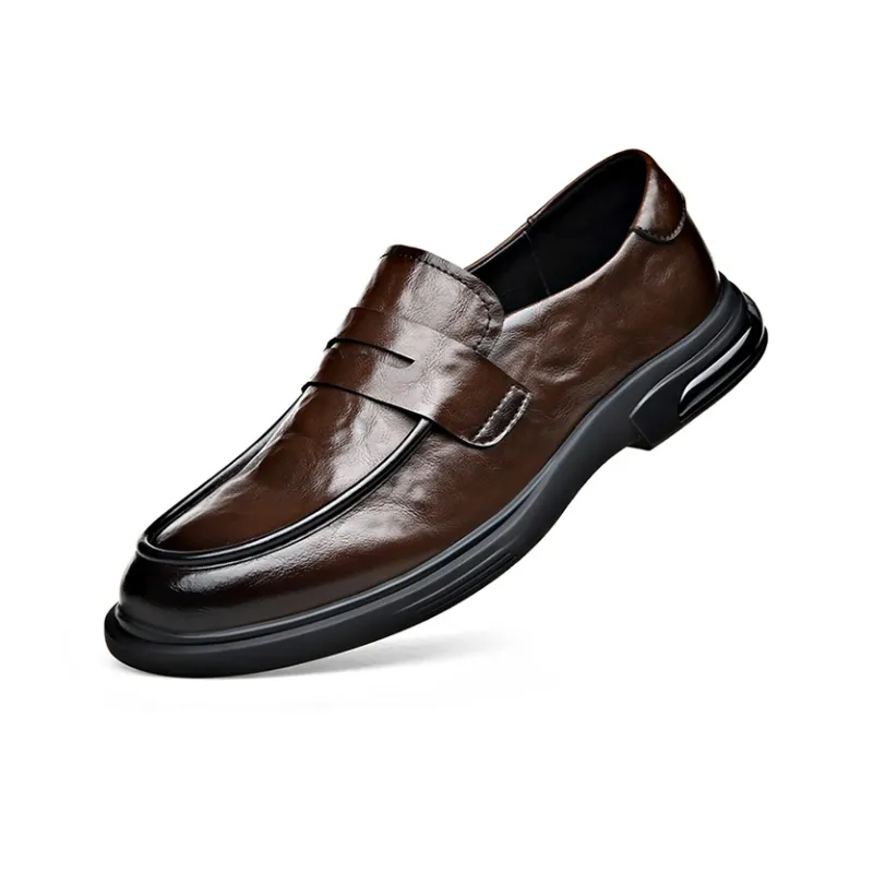 GZZ Men's Casual Shoes Men Low Top Black/Brown-10
