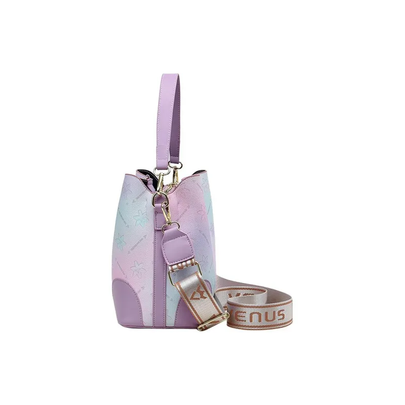 Weymond PU Bucket Bag, Crossbody, One Shoulder Handbag Women's Ecru/Blue/Purple/Pink/Brown/Black-3