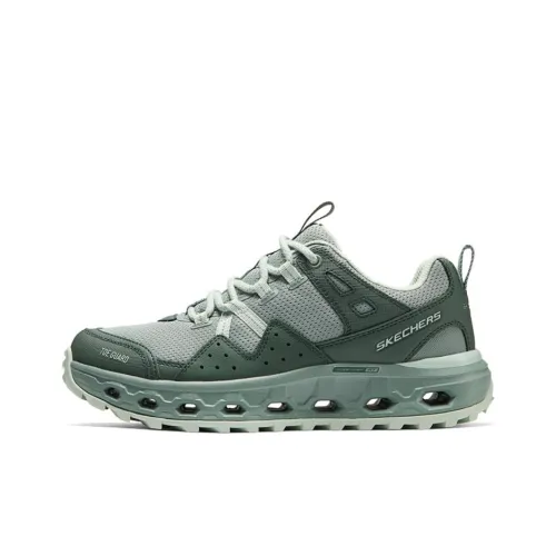 Skechers Cushioning Wear-Resistant Low-Top Hiking Shoes Women's Green Gray