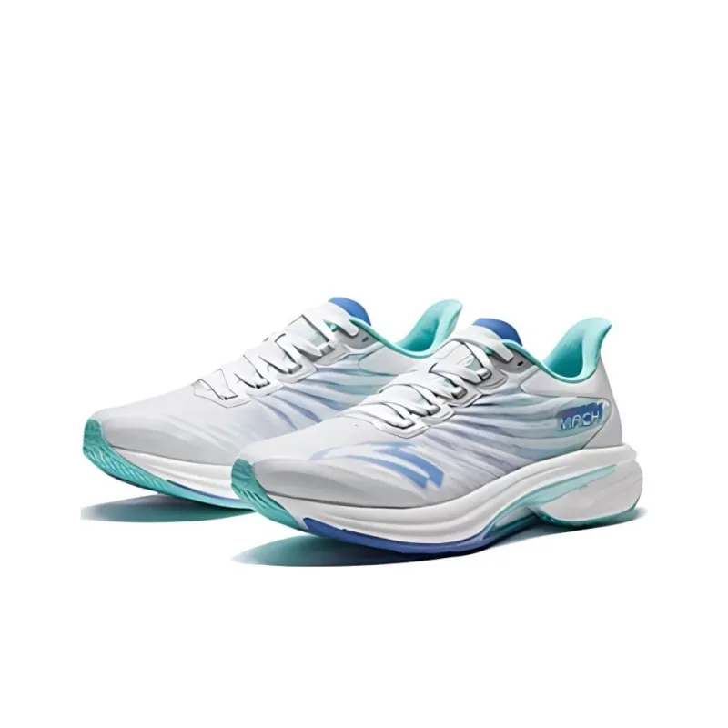 Anta MACH Mach 4.0 Cushioning Wear-Resistant Rebound Low-Top Running Shoes Men's White Blue-2
