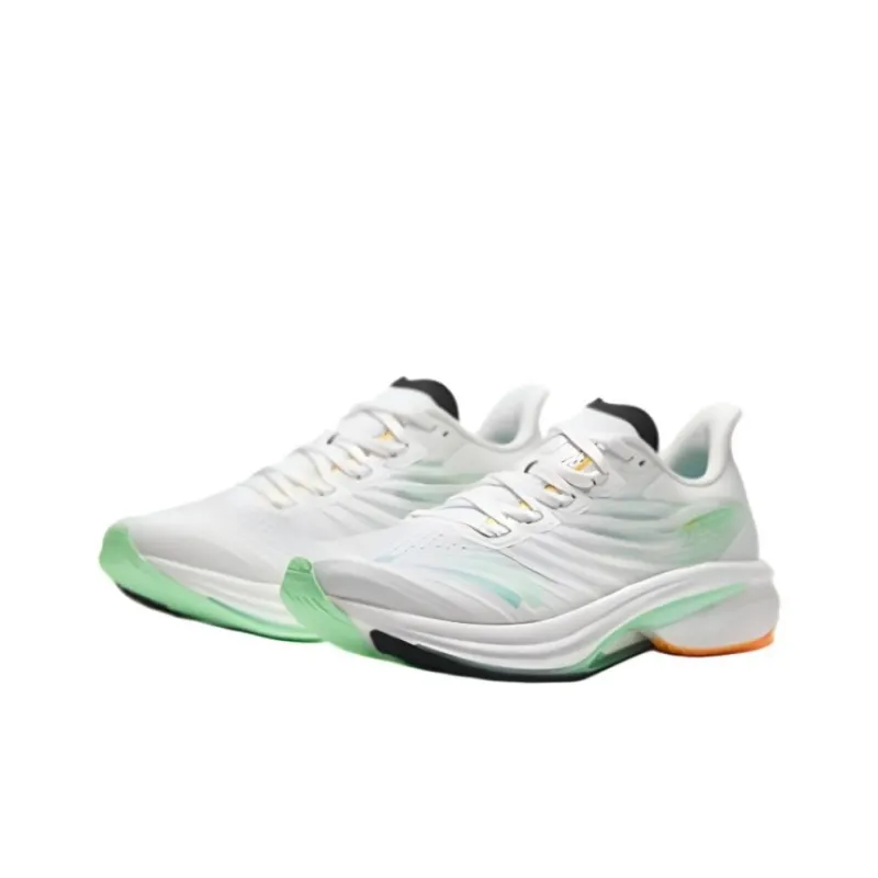 Anta MACH Mach 4.0 Cushioning Anti-Slip And Wear-Resistant Rebound Low-Top Running Shoes Men's White Green-2