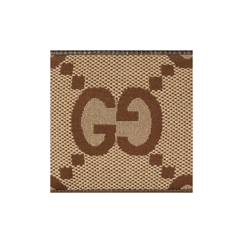 GUCCI Canvas With Leather Binding Canvas Bag Wallets Extra Large Men's Camel/Ebony-5