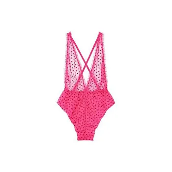 VICTORIA'S SECRET Bodysuits Women's Barbie Pink Heart Print